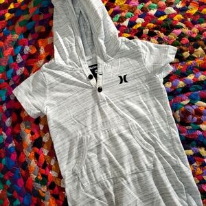Hurley Kids Gray & White Hooded Onesie